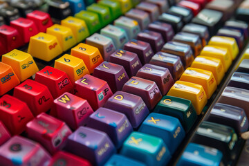 Colorful artistic keyboard pattern for background - obrazy, fototapety, plakaty