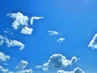 blue sky background with white clouds. international climate day. Wind Day. World Sun Day. Cloud Weaving Day