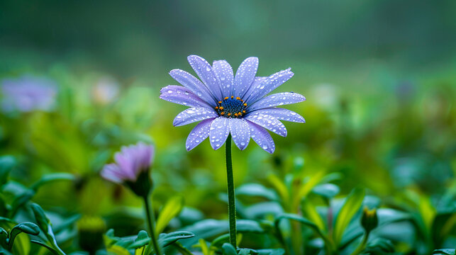 A half-smile hidden behind a flower, the mystery of quiet joy