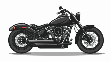 Motorcycle vector realistic illustration. Black motor
