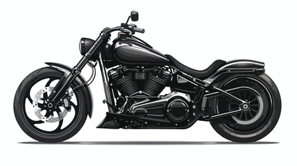 Motorcycle vector realistic illustration. Black motor