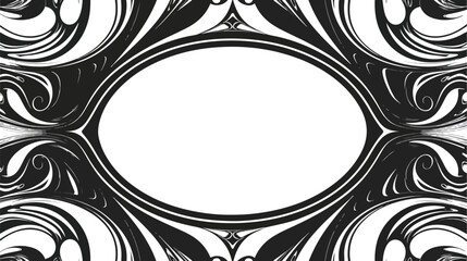Vertical frame of black and white abstract pattern wit - obrazy, fototapety, plakaty