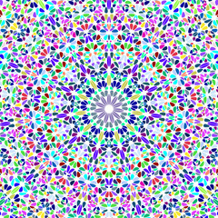 Geometrical oriental ornament pattern background design - floral psychedelic abstract colorful hypnotic vector art