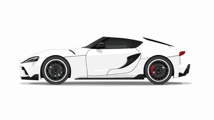 White sport car isolated on background. flat vector isolated
