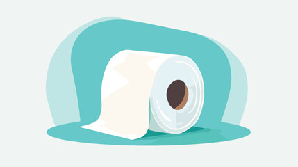 Roll tissue paper in flat style. Toilet paper 