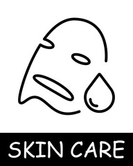 Cream icon. Essence of body care, health, and beauty, girl, woman, skin care, maquillage, human silhouette, simplicity, physical health, self confidence. Korean cosmetics and personal care concept.