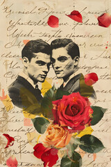 gay men love letter vintage collage - 777044789
