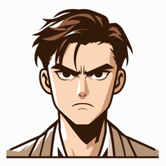 Vector image of an angry man's expression