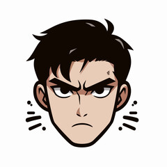 Vector image of an angry man's expression