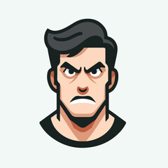 Vector image of an angry man's expression