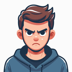 Vector image of an angry man's expression