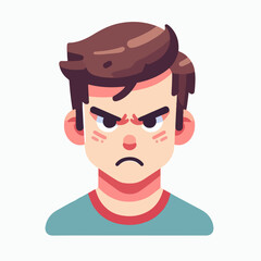 Vector image of an angry man's expression