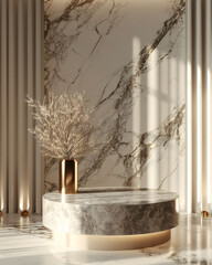 Classic 3D podium marble texture