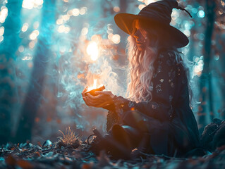 Witch crafting spells in twilight forest dreamland aura
