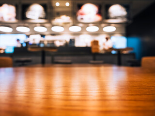 Table top Counter bar lighting Blurred interior background - 777050984