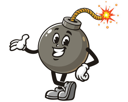 recommend clip art: smiling Bomb cartoon mascot illustration character vector clip art hand drawn
