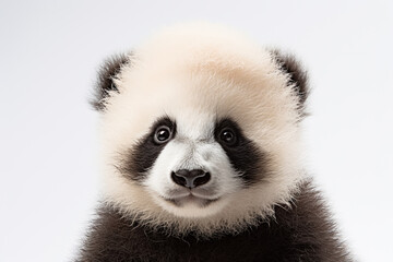 Naklejka premium Portrait of a panda on a white background. Generative Ai