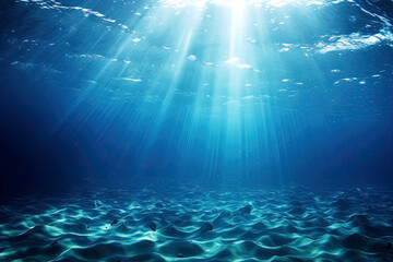 Fototapeta na wymiar Underwater scene with corals and rays of light. Generative Ai