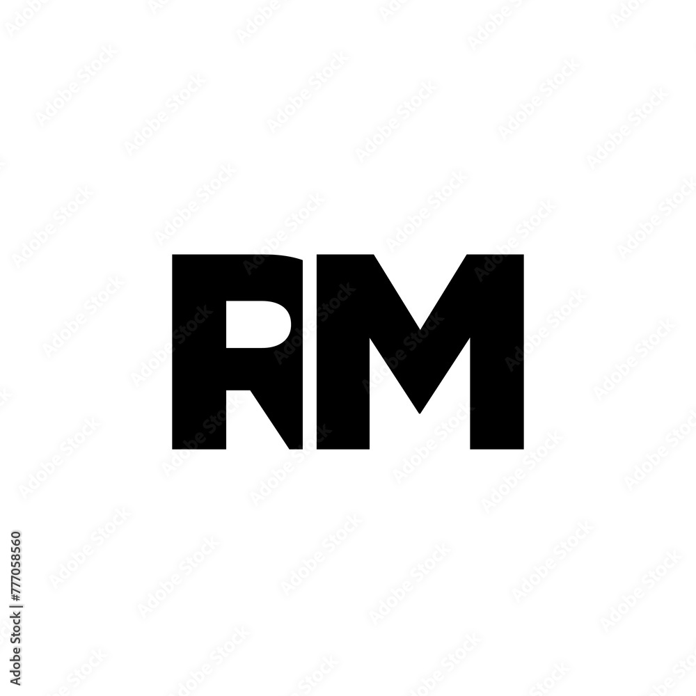 Fototapete letter r and m, rm logo design template. minimal monogram initial based logotype.