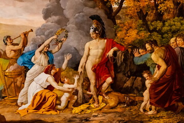 Particolare del dipinto che raffigura Teseo che batte il minotauro presente negli appartamenti del...