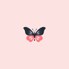 Cute butterfly logo design vector illustration template