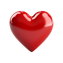 A red heart isolated on transparent background