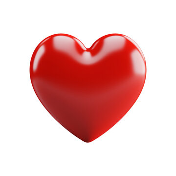 A red heart isolated on transparent background