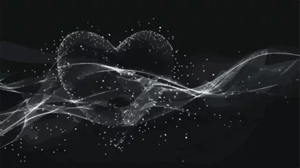 Fotobehang Black background digital signature with sparkling  © Jasmin