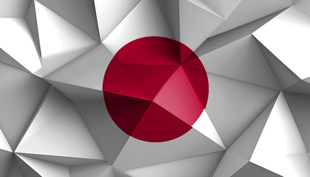 Japan Flag Abstract Prism on Background