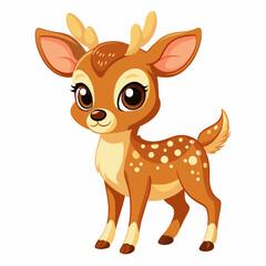 Cute baby deer cartoon art,