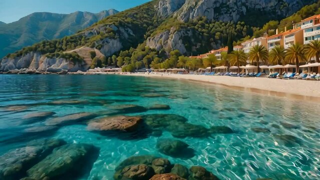 magnificent Becici beach in Montenegro