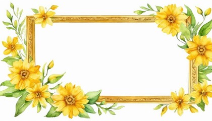 Obraz premium Add a touch of sunshine to your design with our vibrant yellow floral frame mockup. Let your text or photo shine in the center of nature's beauty