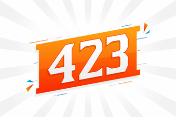 423 number vector font alphabet. Number 423 with decorative element stock vector