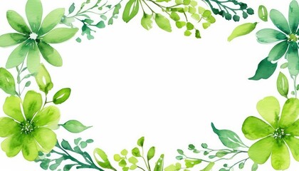 Immerse yourself in nature with our watercolor green floral frame mockup