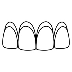 Dental veneers icon, aesthetic prosthetics of front teeth, crown veneer - obrazy, fototapety, plakaty