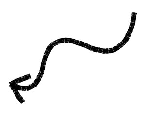 Hand drawn simple arrow drawn with wax crayon, chalk or charcoal. Uneven dry texture for underlining highlighting. Pencil drawn lines, strikethrough, grungy vector isolated on white