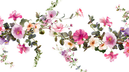 Floral garland isolated on white background