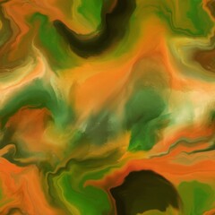 Abstract Hand Drawing Digital Watercolor Painting Liquid Fluid Wavy Marble Seamless Pattern Batik Background