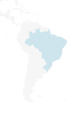 ブラジルを中心とした青のドットマップ。　大サイズ。