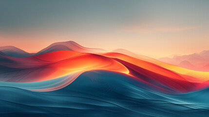 sunset in mountains Abstract expressionism view