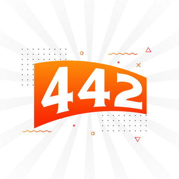 442 number vector font alphabet. Number 442 with decorative element stock vector