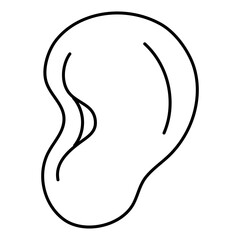 Human auditory organ icon, linear design of ear 

