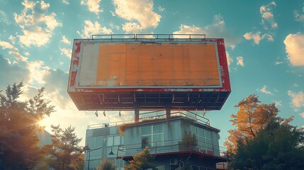 A realistic billboard mockup in an urban setting, providing a dynamic canvas for presenting advertising campaigns, product promotions, and brand awareness. Generative Ai