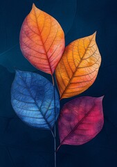 Vibrant Leaves A Colorful Display of Nature's Artistry Generative AI