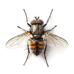 Housefly on white background. Generative ai design concept.