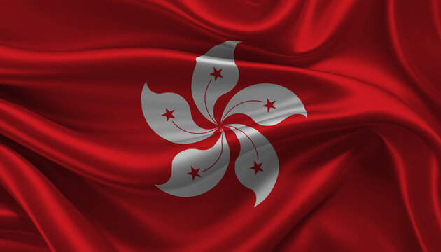 Bright and Wavy Hong Kong Flag Background