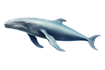 Obraz premium Whale swimming isolated on white