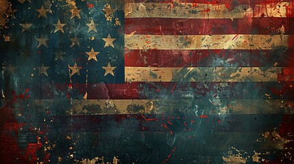 American Flag A Worn and Torn Symbol of National Pride Generative AI