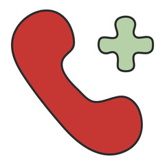 Conceptual flat design icon of medical call

