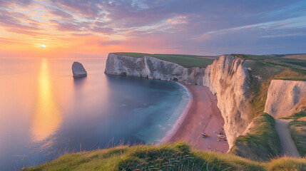 England's Enchanting Coast: Jurassic Cliffs Bathed in Color & Smoothed by Time